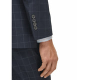 Brooks Brothers Mens  Wool Suit Jacket Blazer 42 R Navy Blue Plaid Windowpane