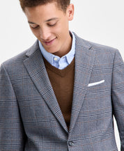 Tommy Hilfiger Mens Modern fit Sport Coat Blazer 40 L Gray Brown Plaid