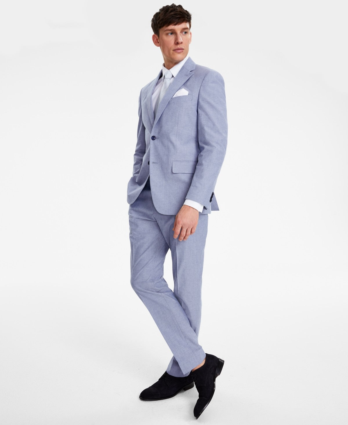 Tommy Hilfiger Mens Modern fit Cotton Suit Jacket Blazer 41 R Blue Solid