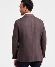 Michael Kors Men's Classic-Fit Stretch Melange Faux Suede Sport Coat 46 R Brown