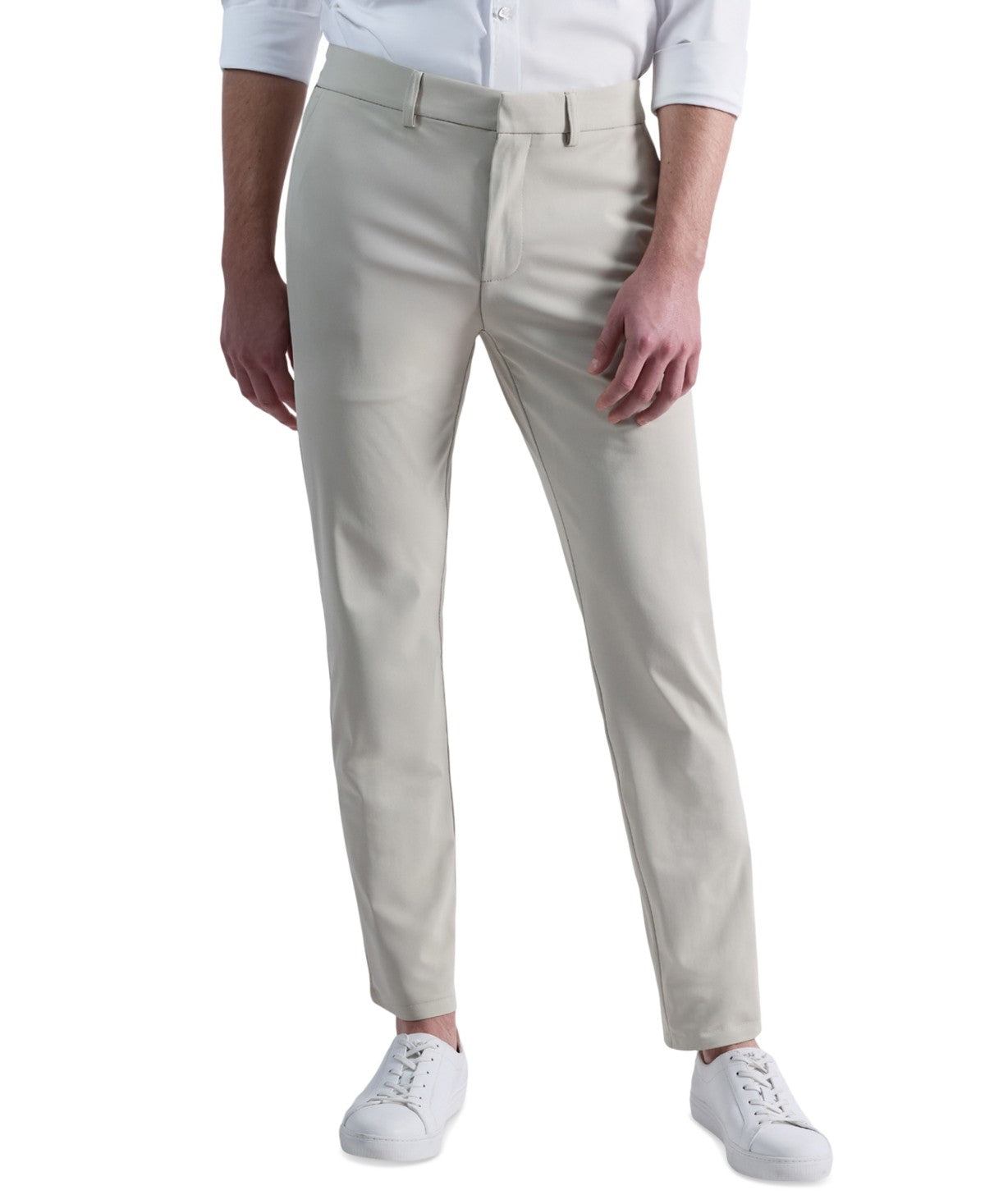 Kenneth Cole Mens Slim fit Dress Pants Knit 34 / 32 Beige Solid