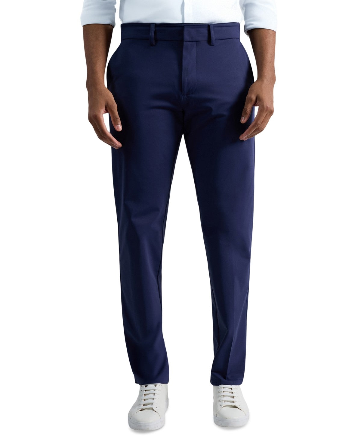 Kenneth Cole Mens Slim fit Dress Pants Knit 34 / 30 Navy  Blue Solid