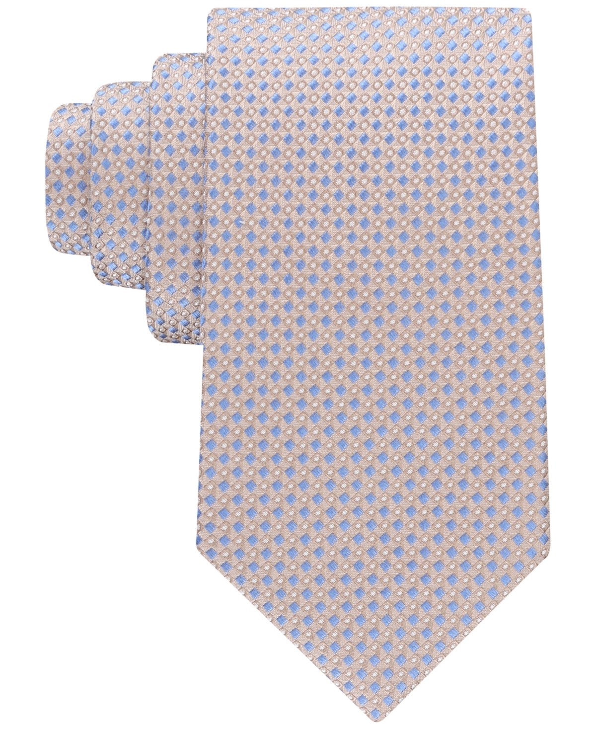 Tommy Hilfiger Mens Parma Micro-Pattern Neck Tie Beige Taupe