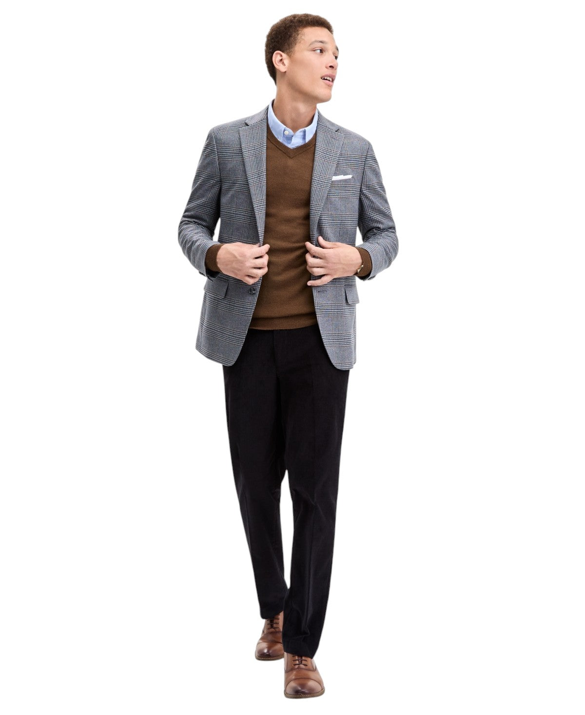 Tommy Hilfiger Mens Modern fit Blazer 40 S MId Gray Plaid