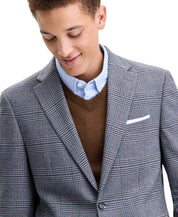 Tommy Hilfiger Mens Modern fit Sport Coat Blazer 48 R Gray Brown Plaid