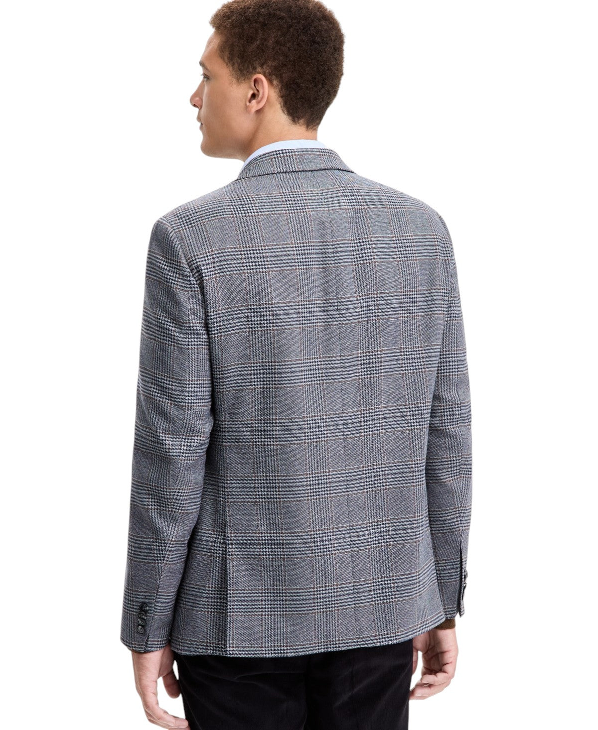 Tommy Hilfiger Mens Modern fit Blazer 40 S MId Gray Plaid