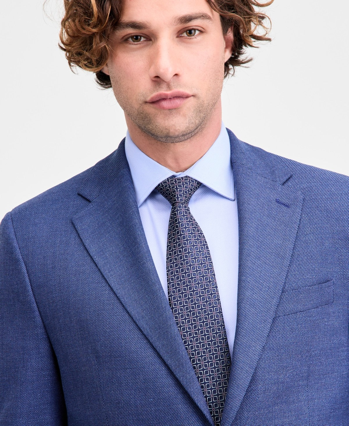 Michael Kors Mens Classic fit Twill Sport Coat Blazer 40 S Blue Solid