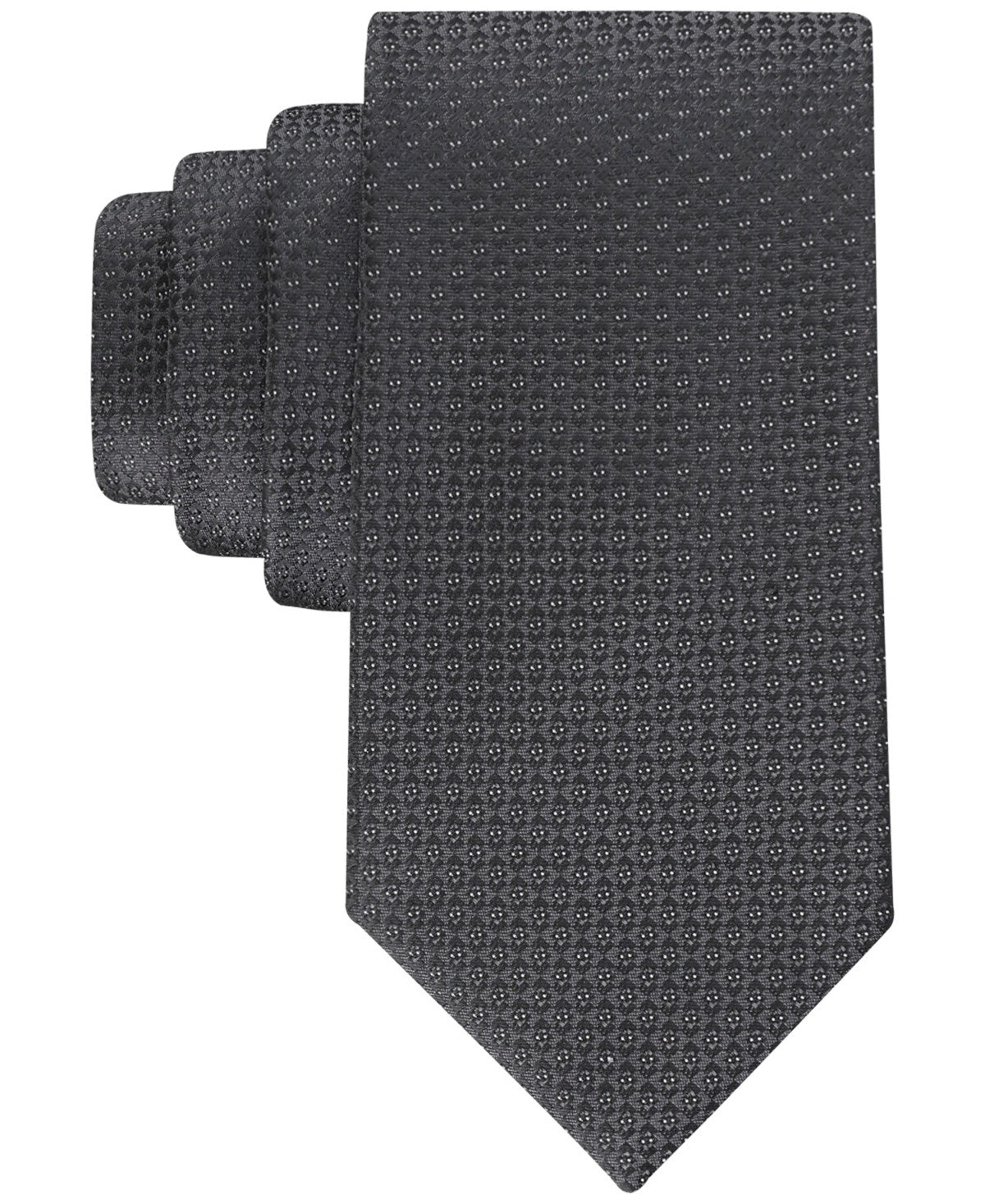 Calvin Klein Mens Micro Geo-Pattern Neck Tie Black