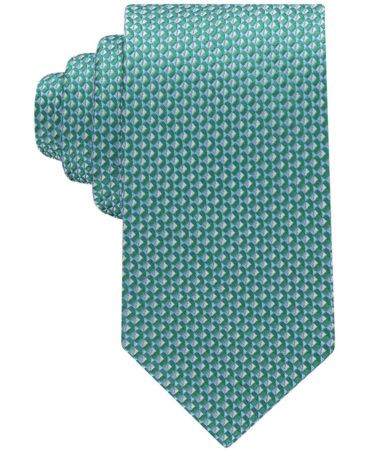 Tommy Hilfiger Mens Phoenix Geo-Pattern Neck Tie Hunter Green