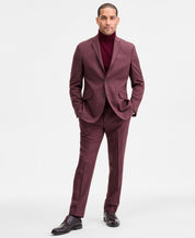 Kenneth Cole Mens Slim fit 2 Piece Suit 40 R / 33 Waist Burgundy Red Stretch