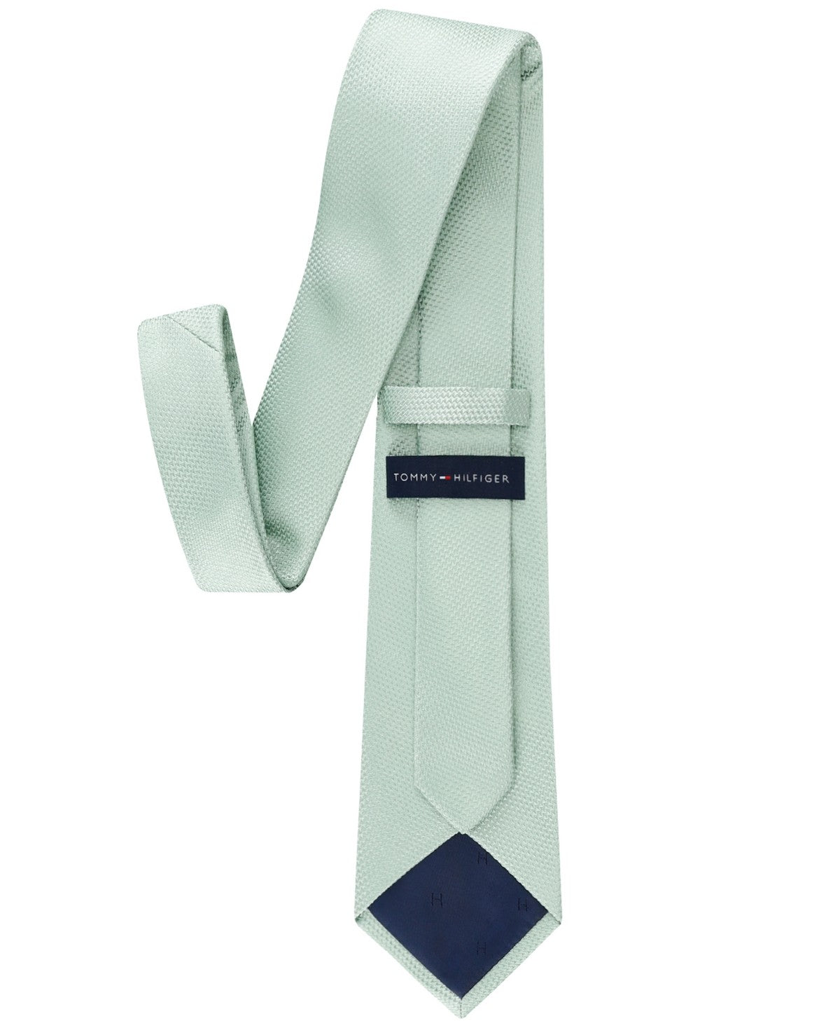 Tommy Hilfiger Mens Meridian Textured Solid Neck Tie Green