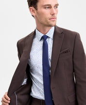Bar III Mens Slim fit Wool Suit Jacket Blazer 46 L Brown Solid