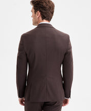 Bar III Mens Slim fit Wool Suit Jacket Blazer 46 L Brown Solid