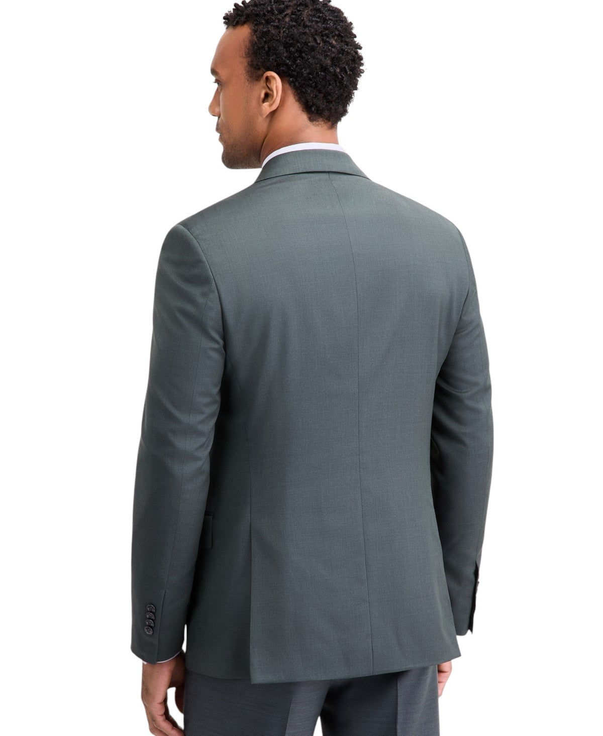 Michael Kors Mens Classic fit Suit Jacket Blazer 50 L Olive Green Solid Wool