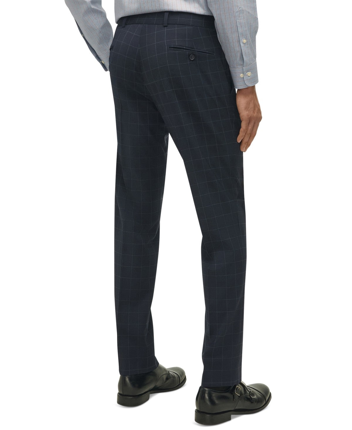 Brooks Brothers Mens Classic fit Wool Dress Pants 32 / 32 Navy  Blue Check
