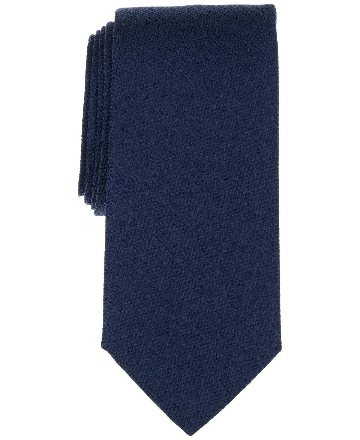 Michael Kors Mens Solid Textured Neck Tie Blue Navy
