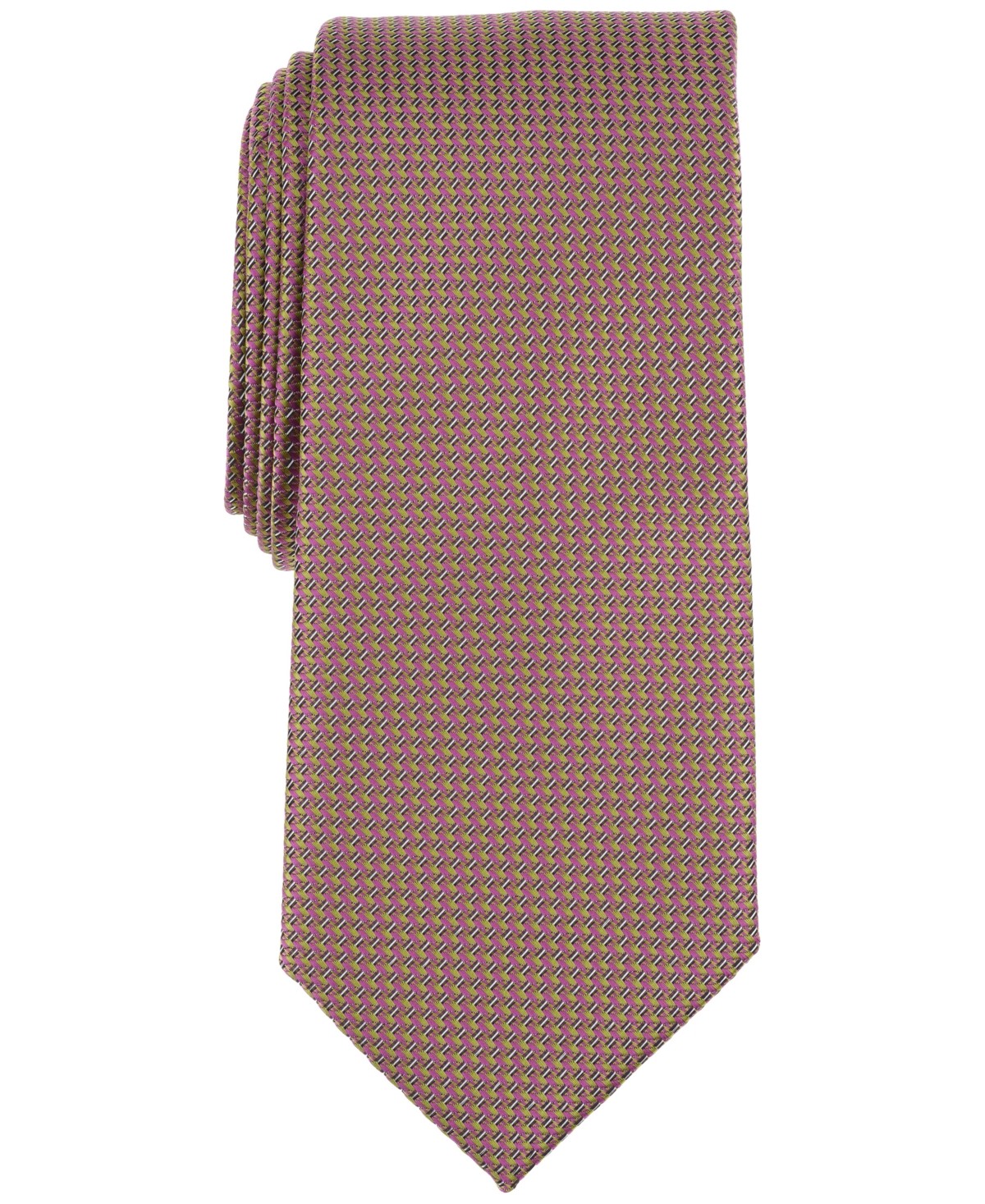 Perry Ellis Mens Sanson Mini-Pattern Neck Tie Purple Orchid