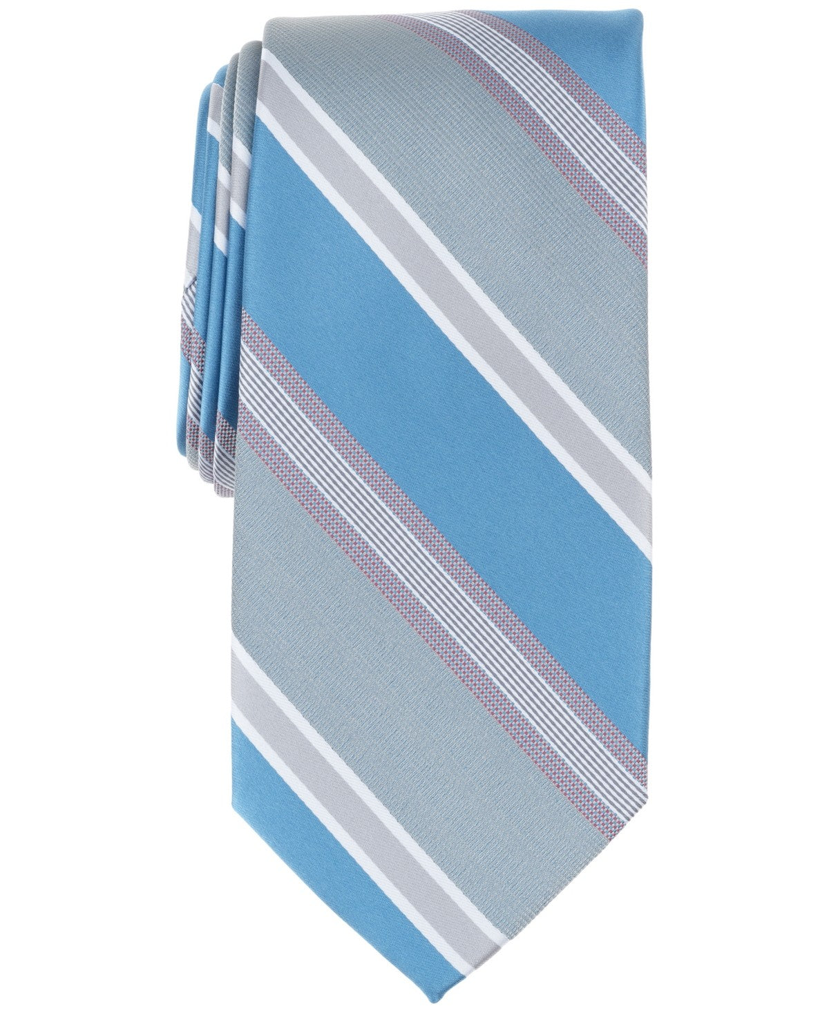 Perry Ellis Mens Korrine Stripe Neck Tie Blue Mint Mauve