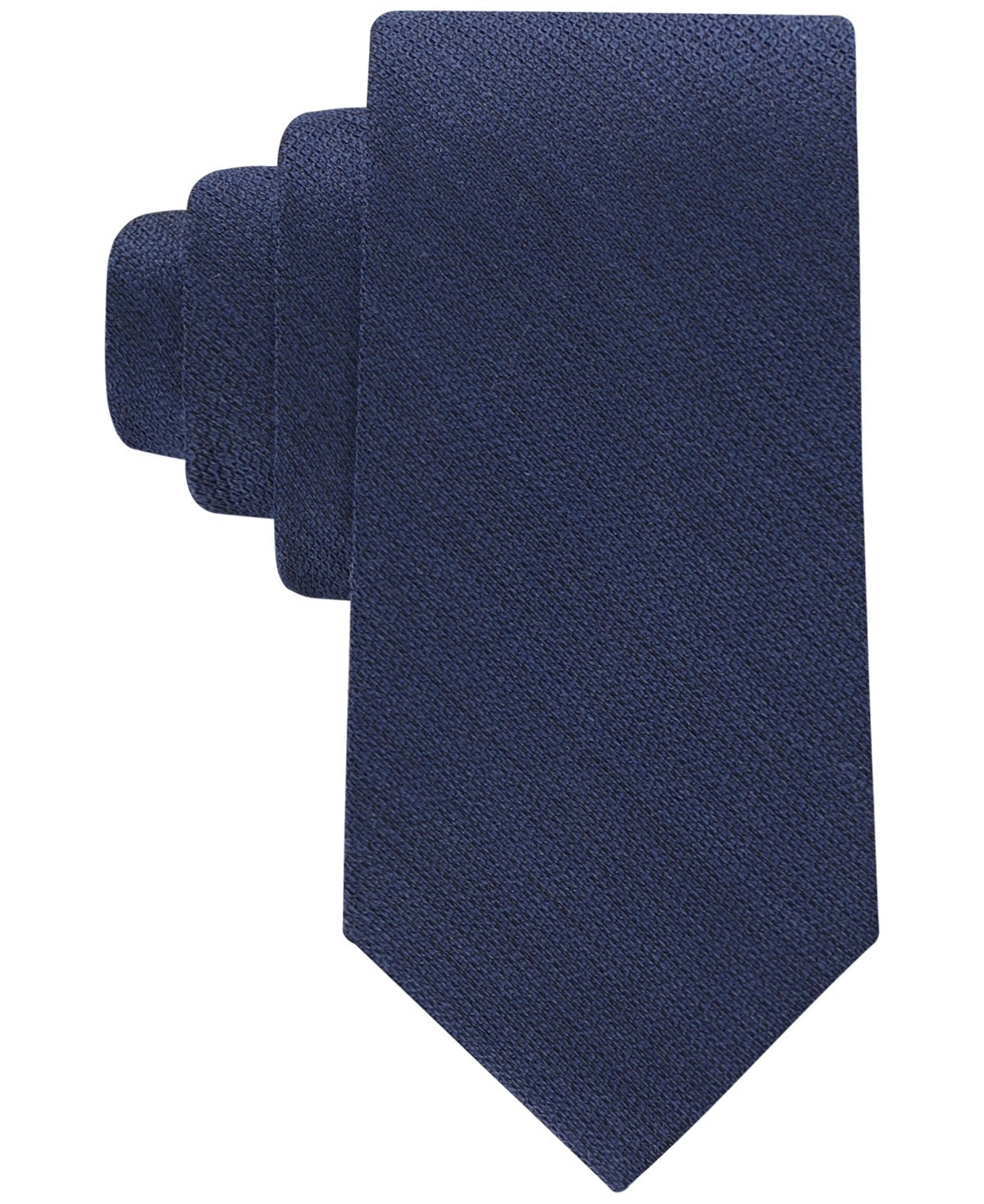 Calvin Klein Mens Colton Textured Solid Neck Tie Blue Navy