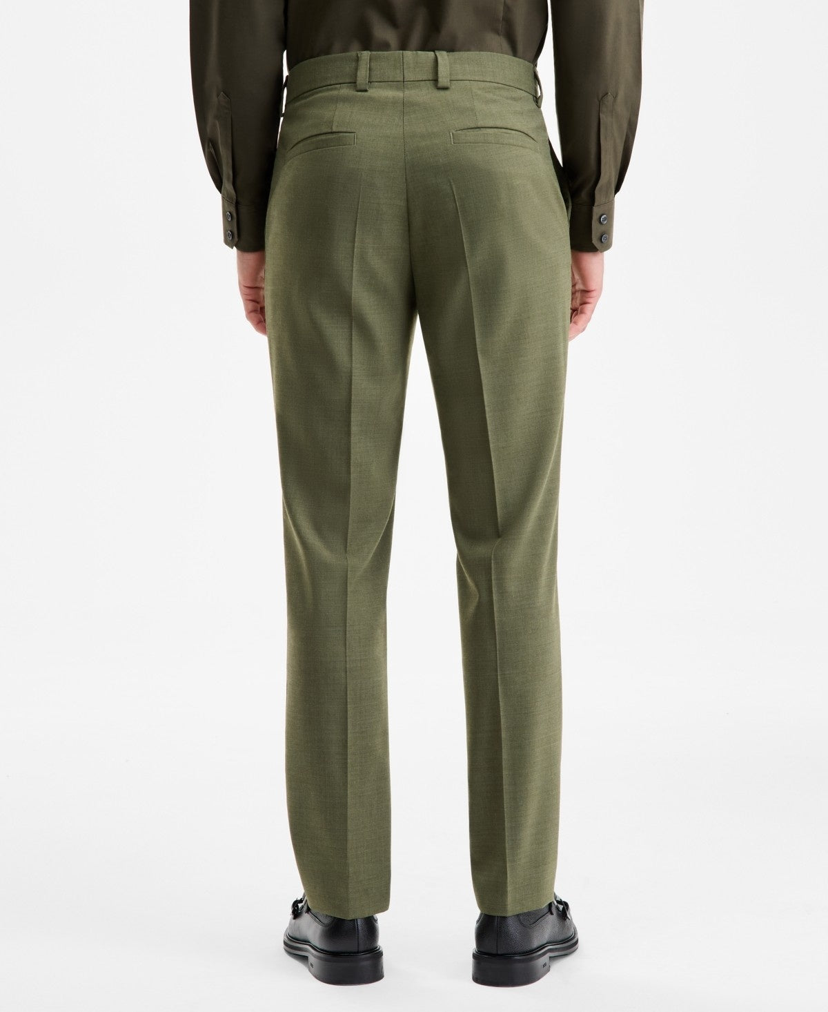 Hugo Boss Mens Modern fit  Wool Dress Pants 30 / 32 Green Solid