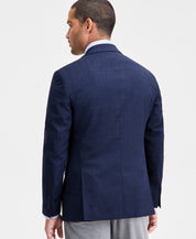 Kenneth Cole Reaction Mens Slim fit Weave Sport Coat Blazer 42 L Navy Blue Solid
