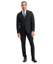 Kenneth Cole Mens Slim fit 2 Piece Suit 42 R / 35 Waist Green - Black Stretch
