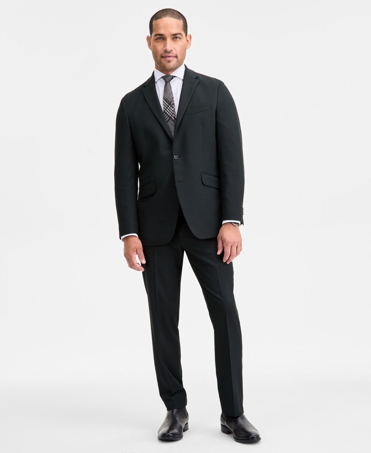 Kenneth Cole Mens Slim fit 2 Piece Suit 42 S / 35 Waist Dark Green Solid Stretch