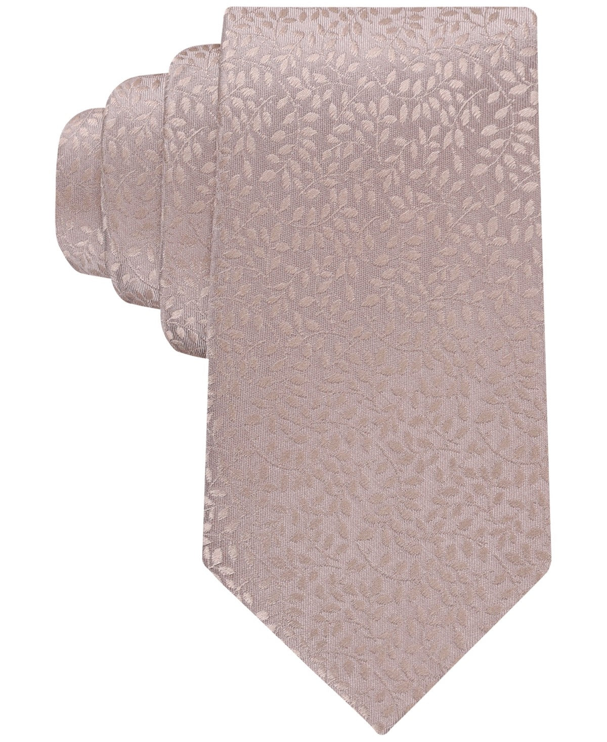 Calvin Klein Mens Reagan Floral Neck Tie Beige Taupe