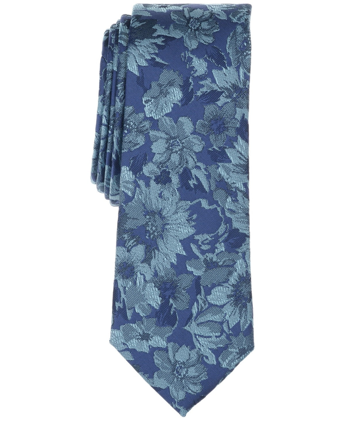 Bar III Mens Malaga Floral Neck Tie Blue Aqua