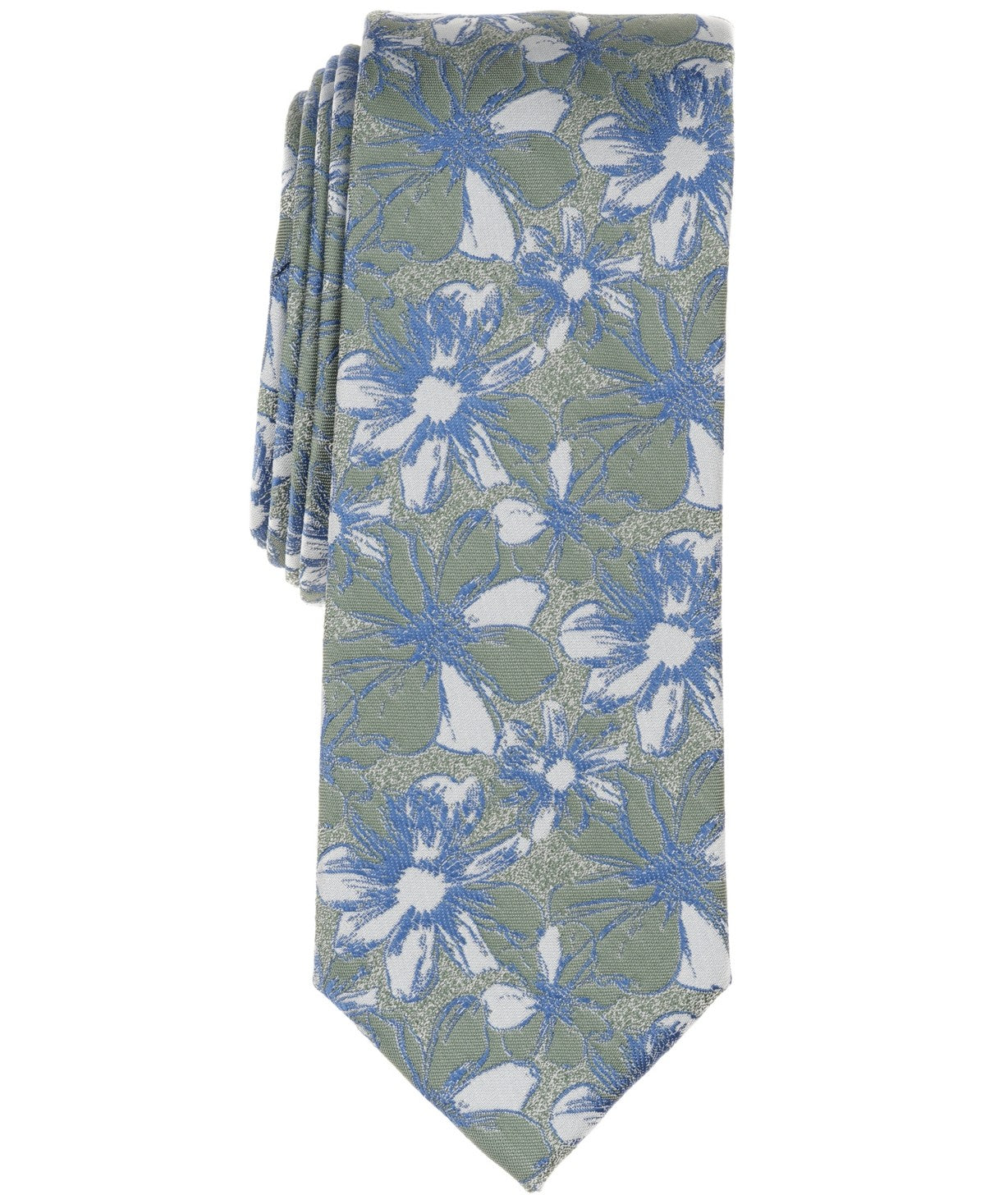 Bar Iii Mens Manette Floral Tie Green Mint Blue