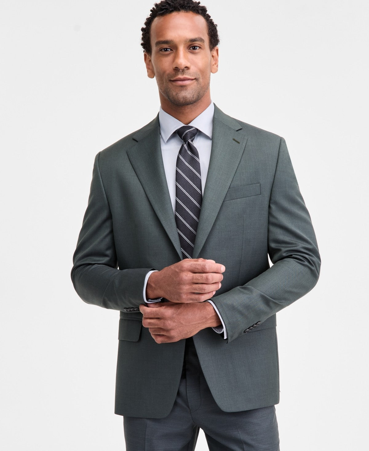 Michael Kors Mens Classic fit Suit Jacket Blazer 46 R Green Solid Stretch