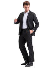 Perry Ellis Portfolio Mens Modern fit 2 Piece Suit 40 S Pants 33 Black Striped