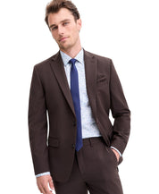 Bar Iii Mens Slim fit Wool Suit Jacket Blazer 38 L Brown Solid