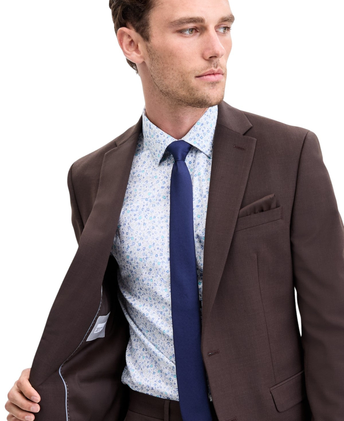 Bar Iii Mens Slim fit Wool Suit Jacket Blazer 36 R Brown Solid