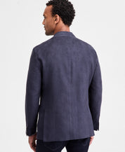 Michael Kors Men's Classic-Fit Stretch Melange Faux Suede Sport Coat 46 S Navy