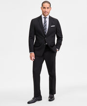 Izod Mens Modern fit 2 Piece Suit 44 S / 38 Waist Black Solid Stretch