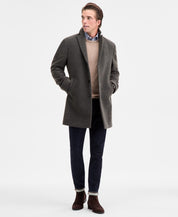 Calvin Klein Mens Prosper Slim Fit Overcoat Coat 36 S Wool Hunter Green