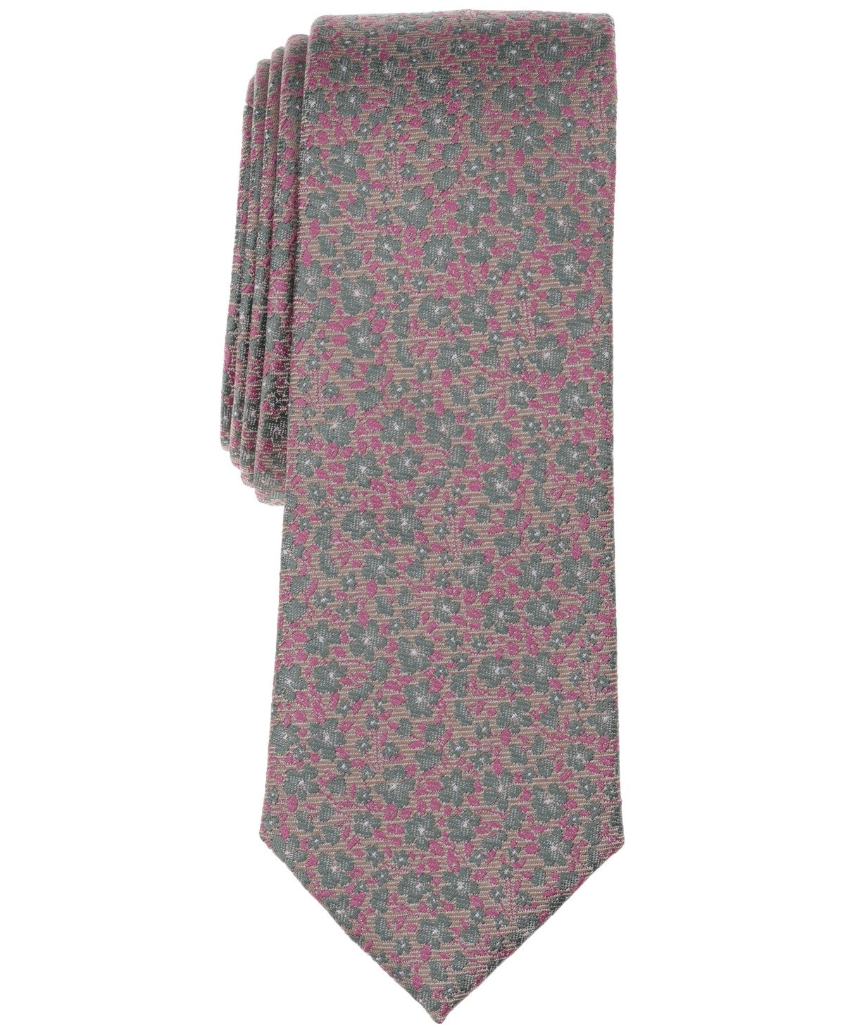 Bar III Mens Livonia Floral Neck Tie Beige Tan