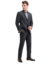 Izod Mens Modern fit 2 Piece Suit 46 R / 40 Waist Charcoal Grey Solid Stretch