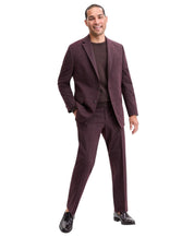 Perry Ellis Portfolio Mens Modern fit 2 Piece Suit 38 R / 31 Waist Burgundy Red