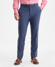 Bar Iii Mens Slim fit Dress Pants 30 / 30 Steel Blue Solid Stretch Wool