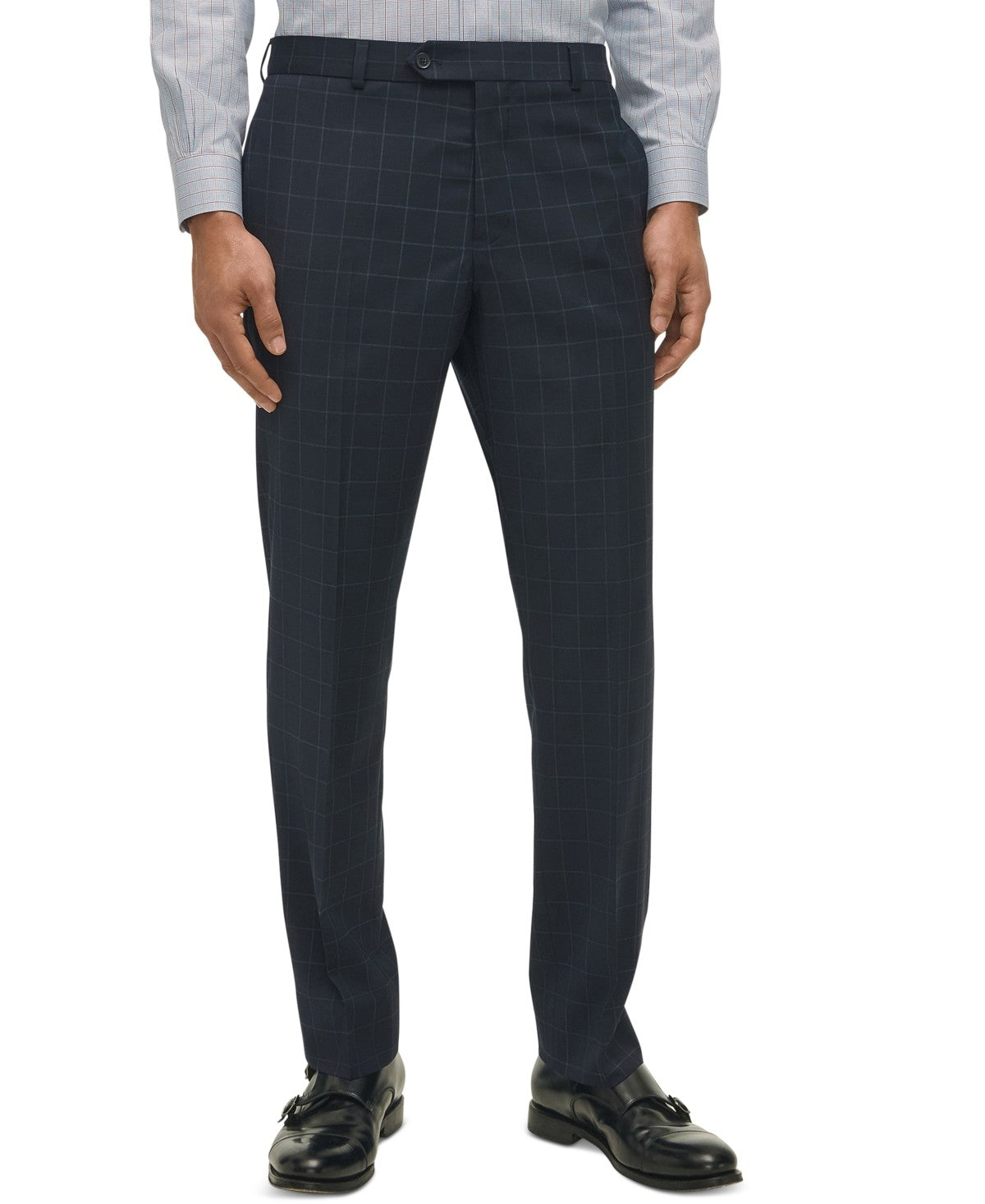Brooks Brothers Mens Classic fit Wool Dress Pants 30 / 30 Navy  Blue Windowpane