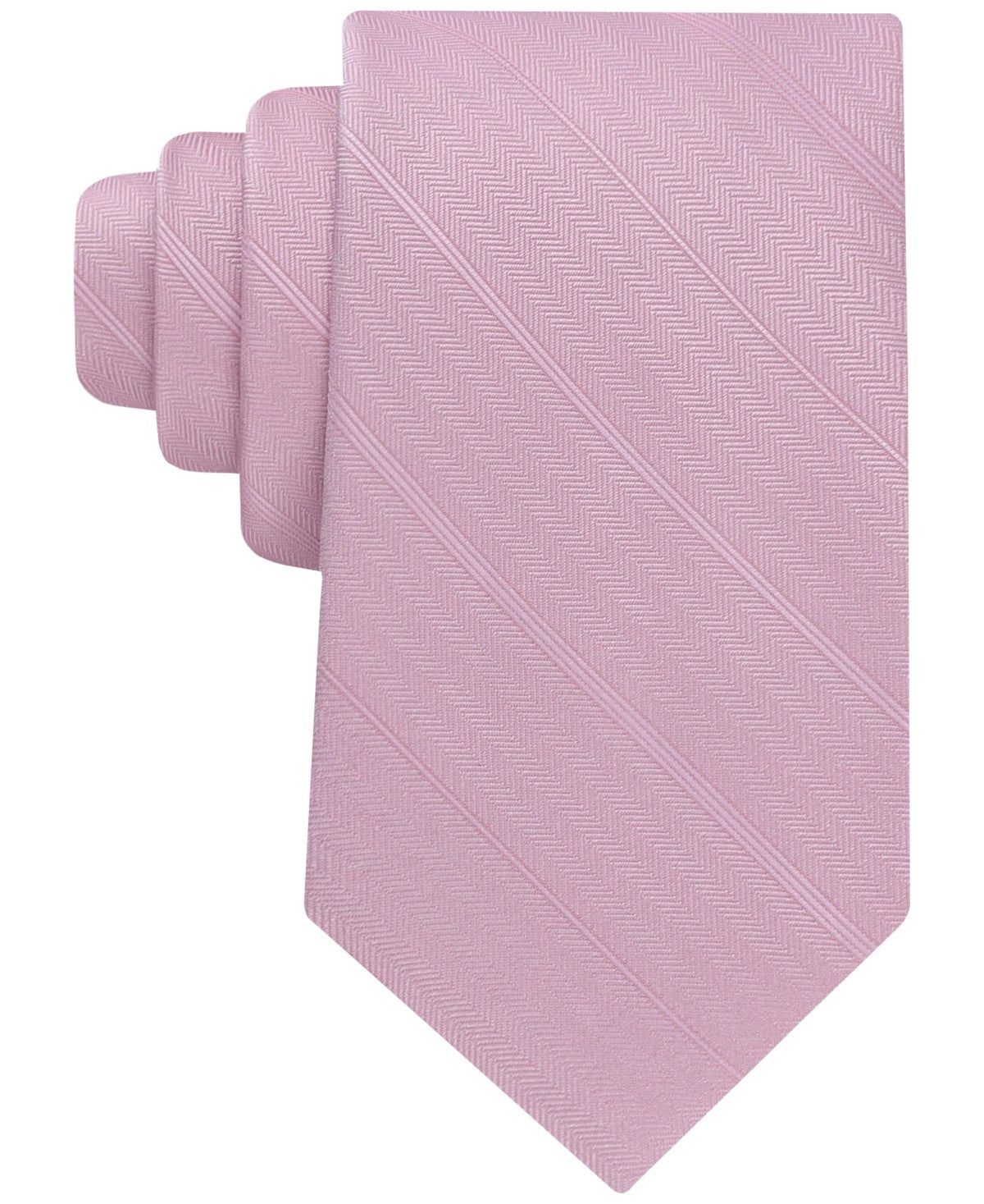 Calvin Klein Mens Randi Stripe Neck Tie Light Pink