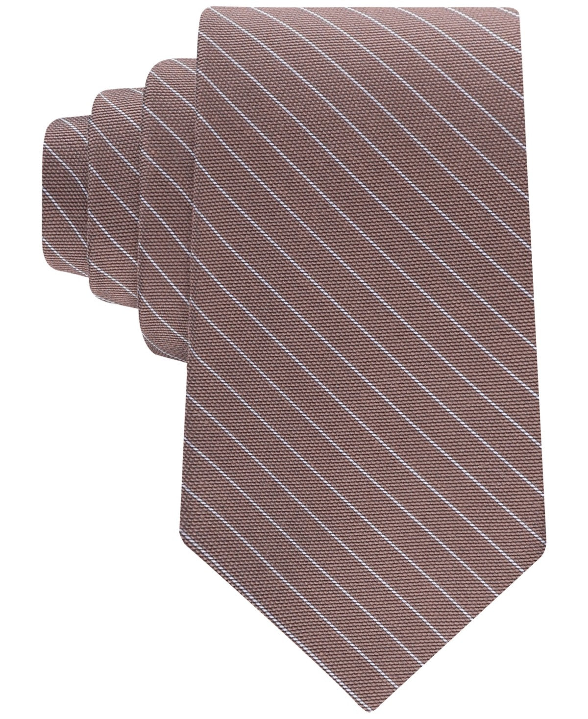 Tommy Hilfiger Mens Padua Stripe Neck Tie Brown