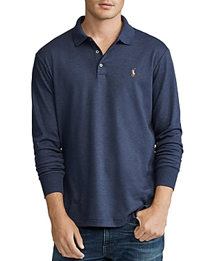 Polo Ralph Lauren Men's Long Sleeve Soft Touch Polo Shirt Navy Blue Medium