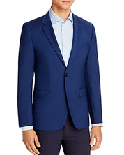 HUGO BOSS Mens Aldons Extra Slim Fit Suit Jacket Sport Coat 42R Blue Wool