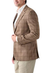 Nautica Mens Modern fit Sport Coat Blazer 36 S Brown Plaid
