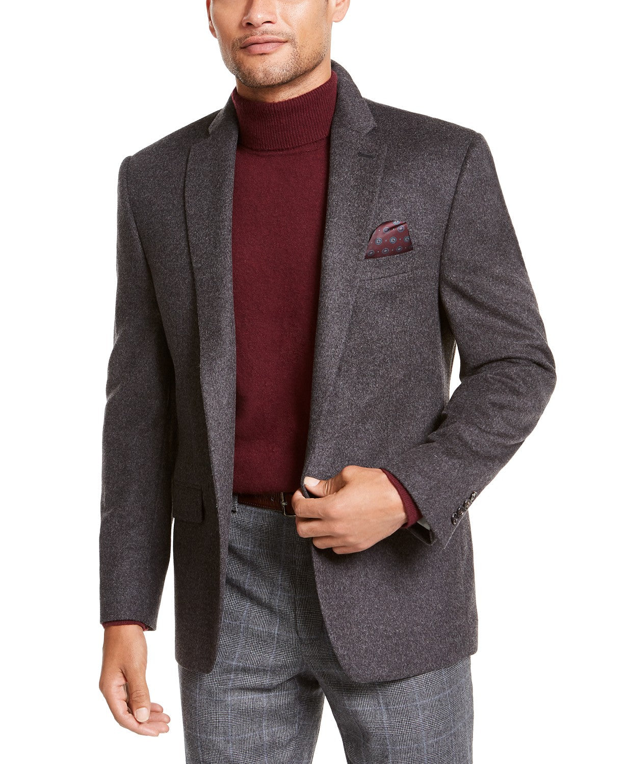 Lauren Ralph Lauren Men's Flannel Sport Coat Blazer  Grey 46R