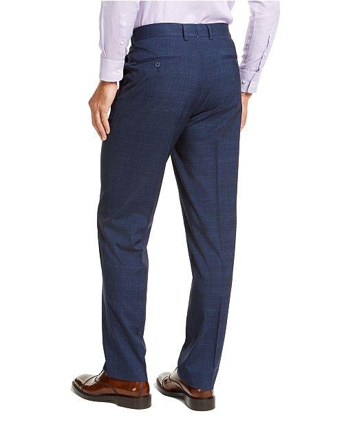 Nautica Mens Modern fit 2 Piece Suit 42 S / 36 Waist Blue Plaid Stretch