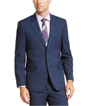 Nautica Mens Modern fit 2 Piece Suit 36 S / 30 Waist Blue Plaid Stretch